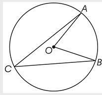 In the above figure, ∠AOB = 80°. What does ∠ACB equal? A. 10° B. 160° C. 80° D. 40°-example-1