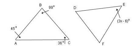 Triangle ABC is congruent to triangle DFE. Find x-example-1