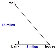 Casey travels from her house directly west to the bank and then directly north from-example-1