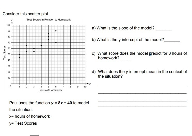 Please help. Consider this scatter plot. i took a picture of the answers and stuff-example-1