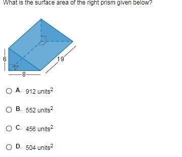 What is the surface area of the right prism given below?-example-1