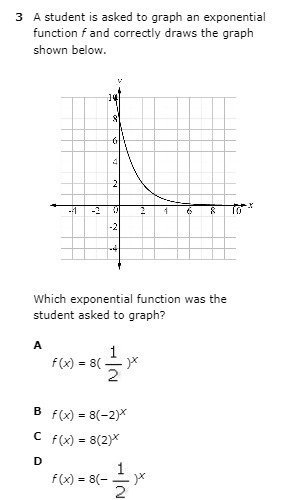 Help!!! exponential functions! Please show work (if applicable)! 3 multiple choice-example-1