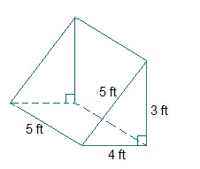 Which could be the area of the base of the triangular prism? [Not drawn to scale] 6 ft-example-1