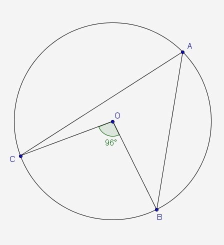 PLEASE HELP, LIMITED TIME!!!!! Point O is the center of this circle. What is mCAB-example-1