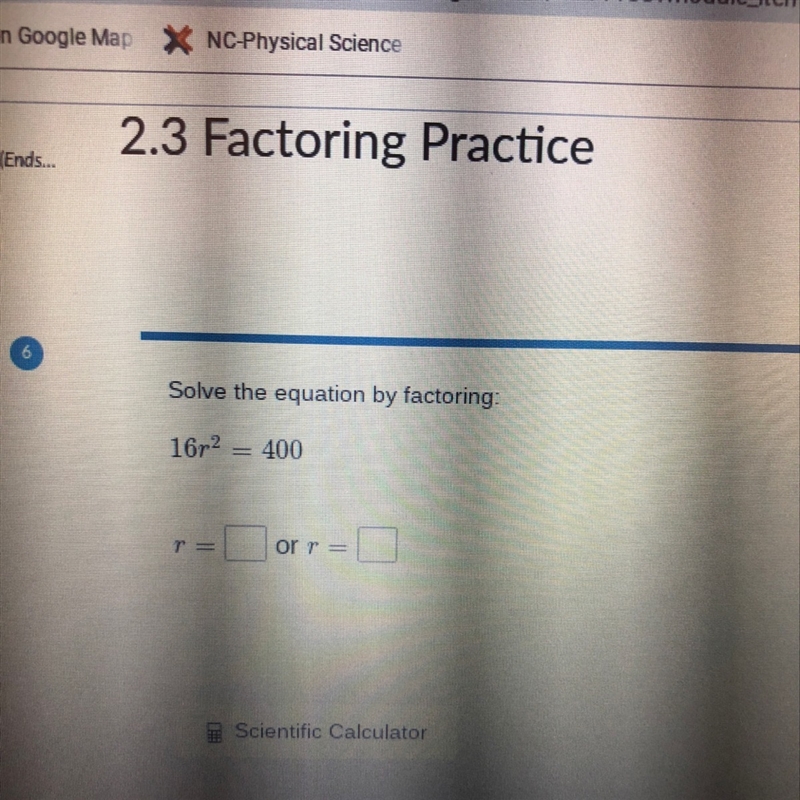 Solve the equation by Factoring-example-1