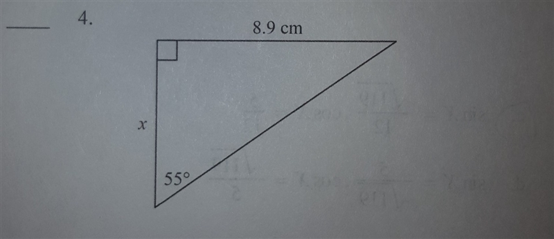 Use a trigonometric ratio to find the value of x. round your answer to nearest tenth-example-1