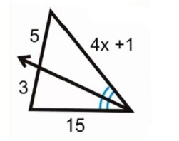 Using the Angle Bisector Theorem solve for x. Show all work.-example-1