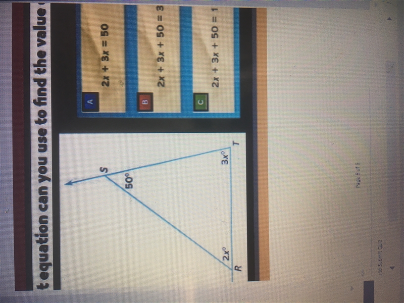 Experts/ace plz help me plzzzz What equation can you use to find the value of x?-example-1