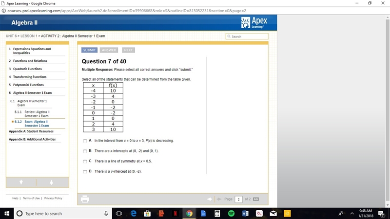 Select all of the statements that can be determined from the given table.-example-1