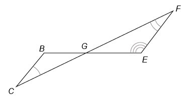 Do ΔCBG and ΔFEG in the figure appear to be similar? Why or why not? A. They're similar-example-1