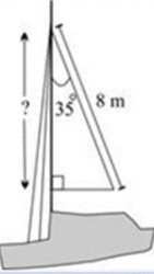 How would you set up this problem to find the height of the sail using reciprocal-example-1