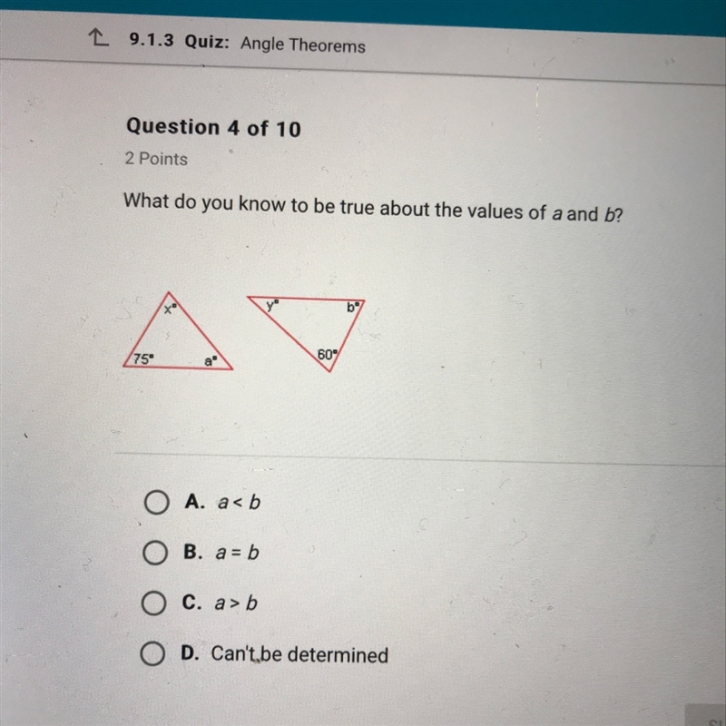 What do you know to be true about the values of A and B-example-1