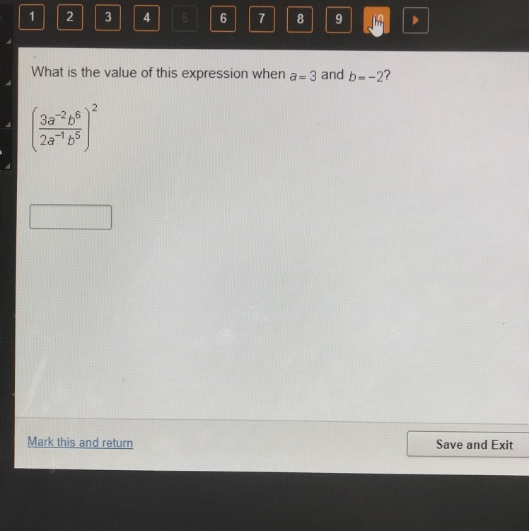 What is the value of this expression when a=3 and b=-2?-example-1