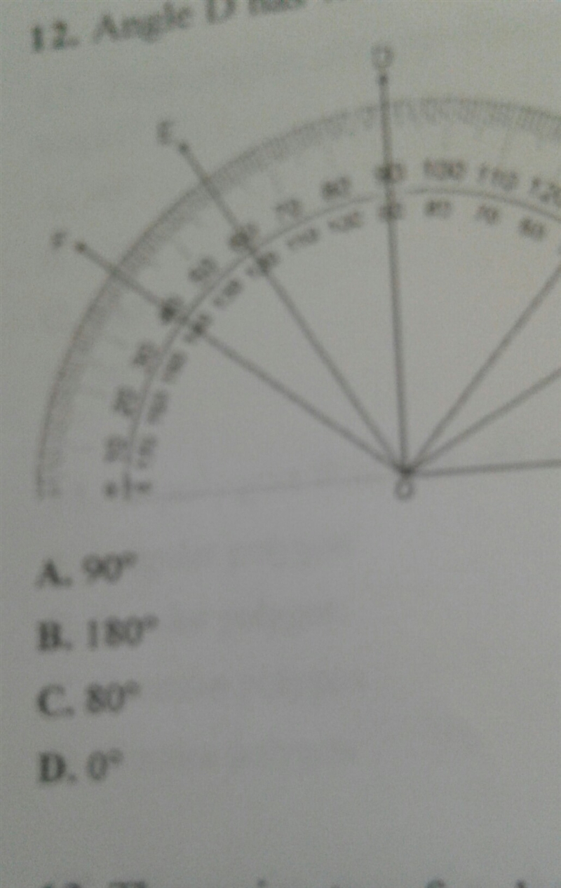 Angle D has what measurement according to the protractor-example-1