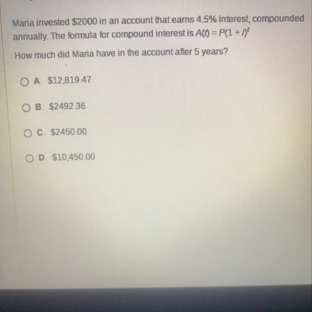 How much did Maria have in the account after 5 years???-example-1