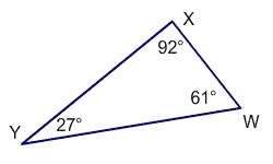 Describe the relationship between the lengths of yx and yw-example-1