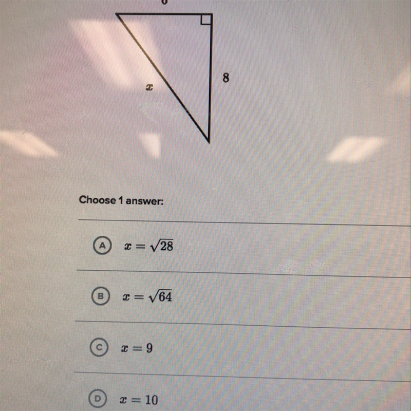 Find the value of x in the triangle shown below-example-1