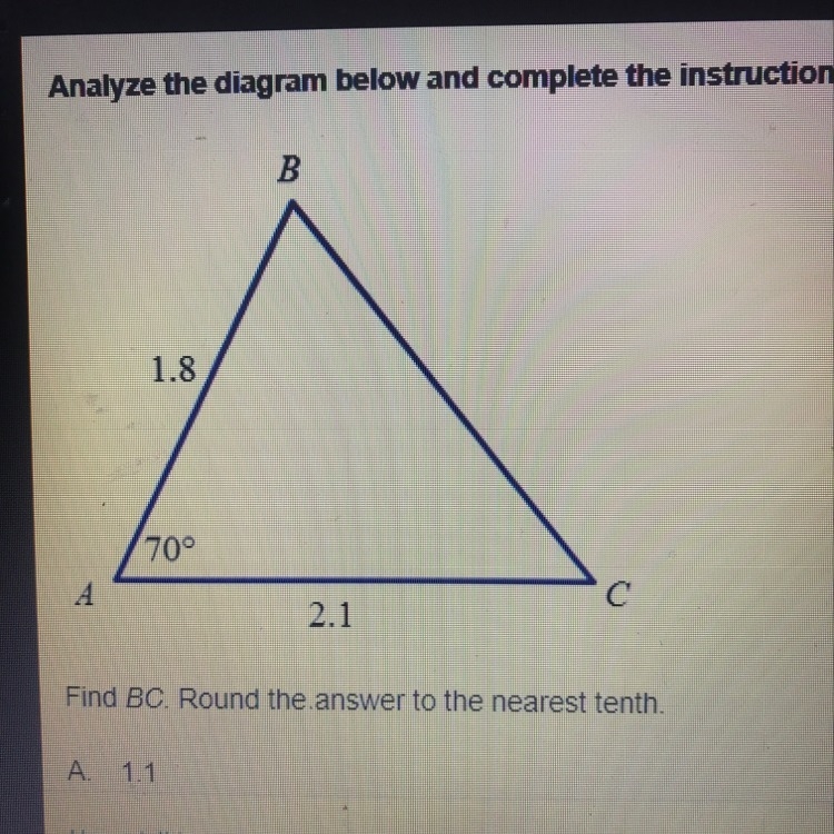 Find bc. Round the answer to the nearest tenth.-example-1