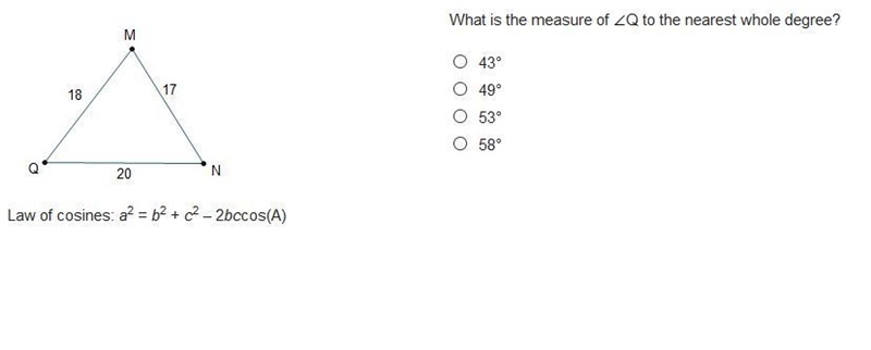 What is the measure of Q to the nearest whole degree?-example-1