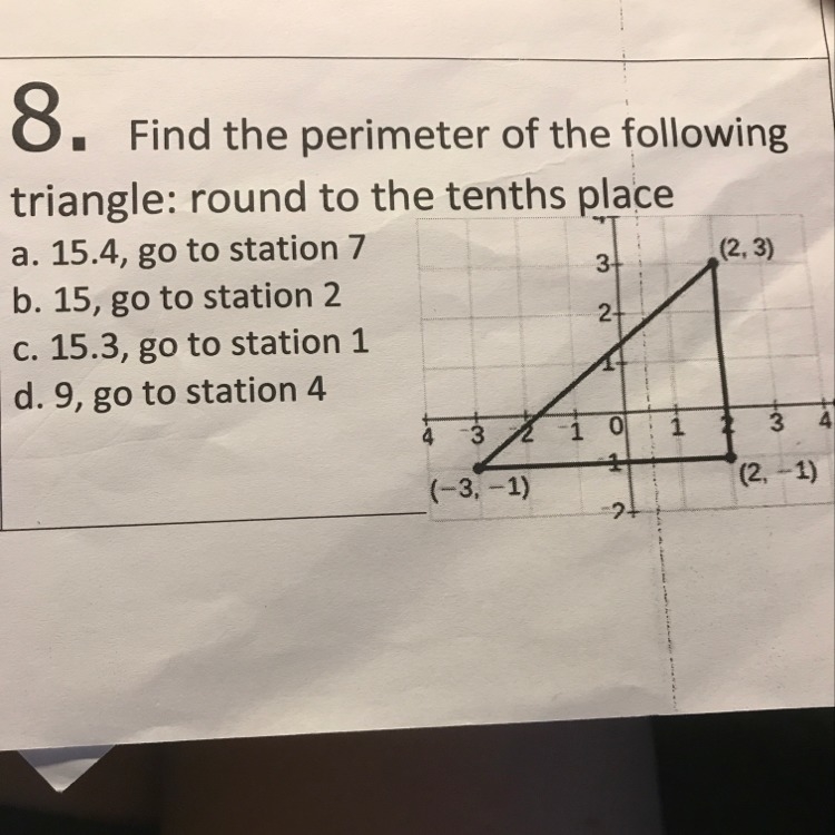 Find the perimeter of the following triangle.-example-1