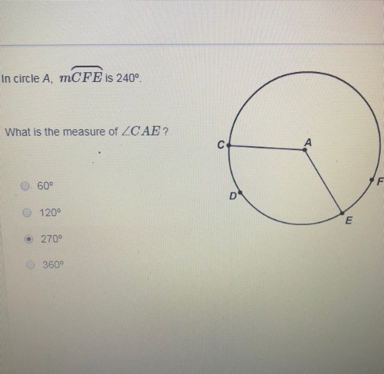 What is the measure of angle CAE-example-1