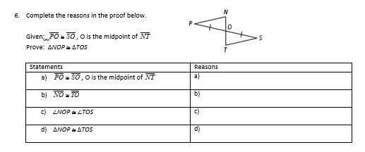 6. Complete the reasons in the proof below.-example-1