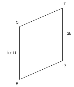 QRST is a parallelogram. Find b.-example-1