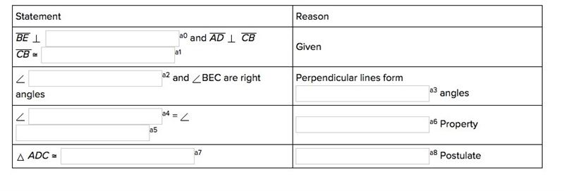 PLZZ Help FAST!!! The figure below shows ADC and BEC . Complete the two-column proof-example-2