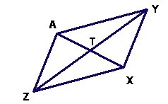 In the parallelogram AXYZ, line segment AT = 4y – 2, line segment TY = 6x -12, line-example-1