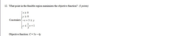 What point in the feasible region maximizes the objective function?-example-1