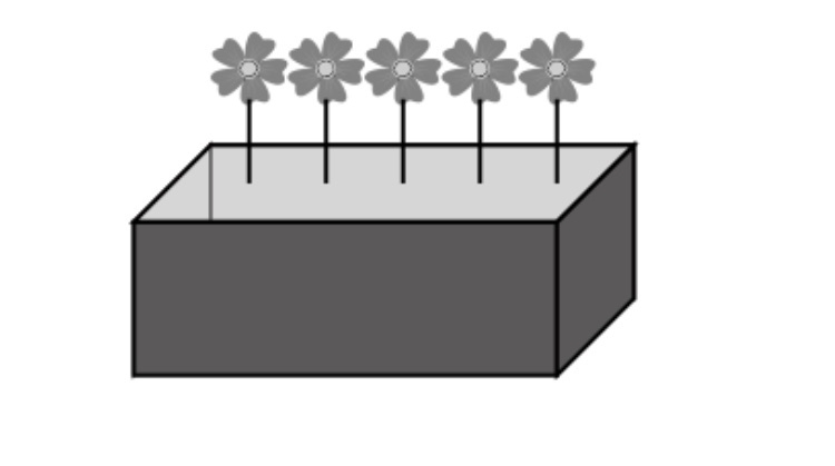 A flower box in the shape of a right rectangular prism is made of thin metal, shown-example-1