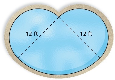 A fountain is made up of two semicircles and a quarter circle. Find the perimeter-example-1