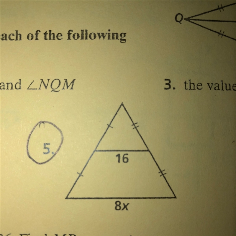 What is the value of X for question 5?-example-1