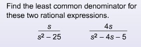 Find the least common denominator for these two rational expressions.-example-1