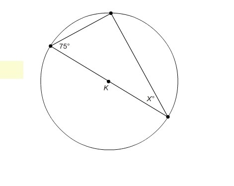 In circle K, what is the value of x? x = 30° x = 25° x = 20° x = 15º-example-1