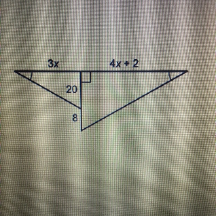 The two triangles are similar. what is the value of x?-example-1