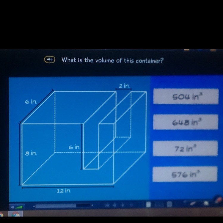 What is the volume of this container?? PLEASE HELP. PICTURE IS DOWN-example-1