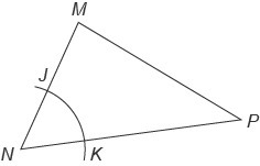 Carly is constructing the inscribed circle for △MNP . She has already used her compass-example-1