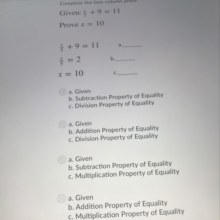 Complete the two columns proof.-example-1