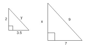 Given the triangles are similar, calculate the value of y to the nearest tenth.-example-1