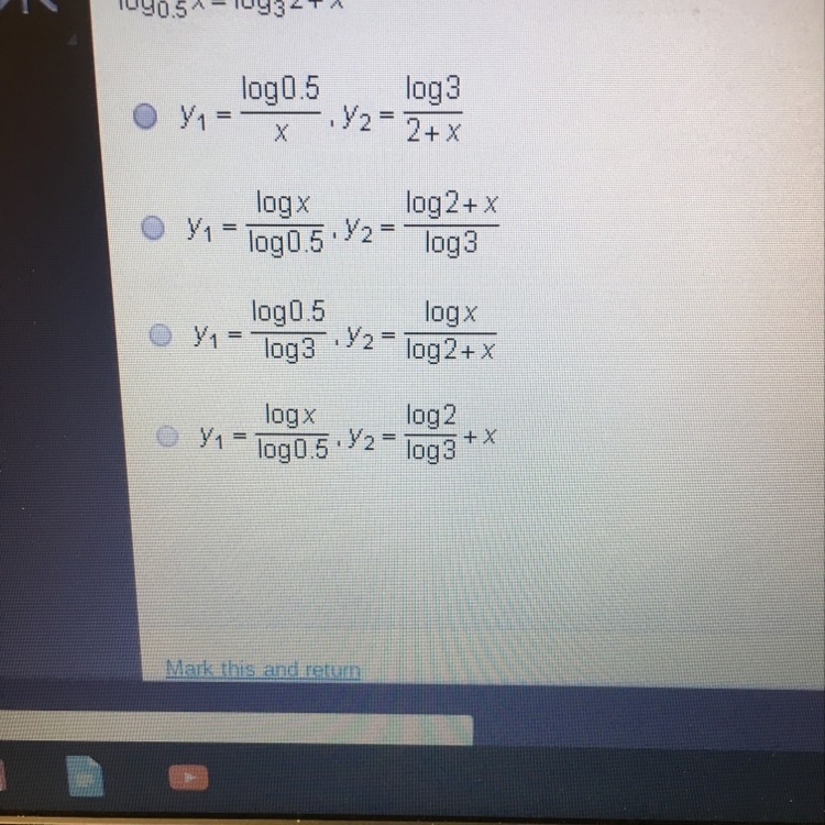 Which system of equation could be graphed to solve the equation below?-example-1