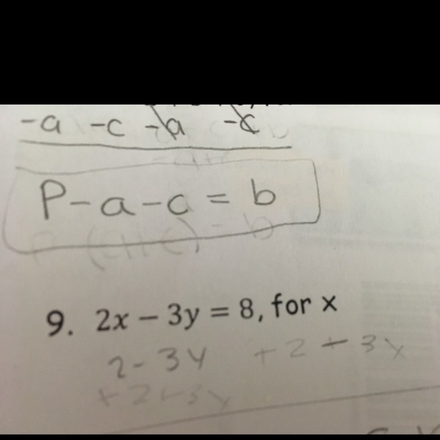 #9. 2x-3y=8 Solve for “x”-example-1