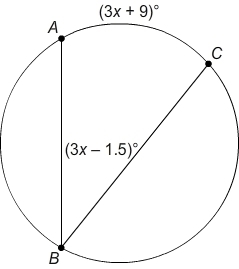 What is the measure of AC? Enter your answer in the box. ___° Do not answer for points-example-1