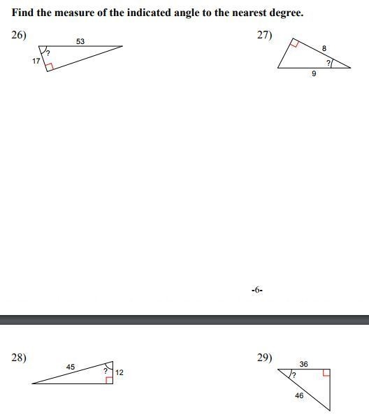 Find the measure of the indicated angle to the nearest degree. I got 0.3 for #26 but-example-1