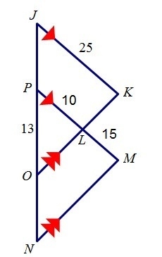 If JO = 32 is JKO = PMN? If so, find JN A. Yes, JKO = PMN by AAS; JN = 32 B. Yes, JKO-example-1