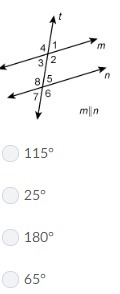 If m ║ n and m ∠5 = 65°, what is m ∠1?-example-1