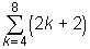 What is the value of the sum indicated by the expression a) 10 b) 28 c) 70 d) 88-example-1