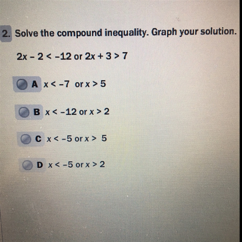 PLEASE HELP!!!! Solve the inequality.graph your solution.-example-1