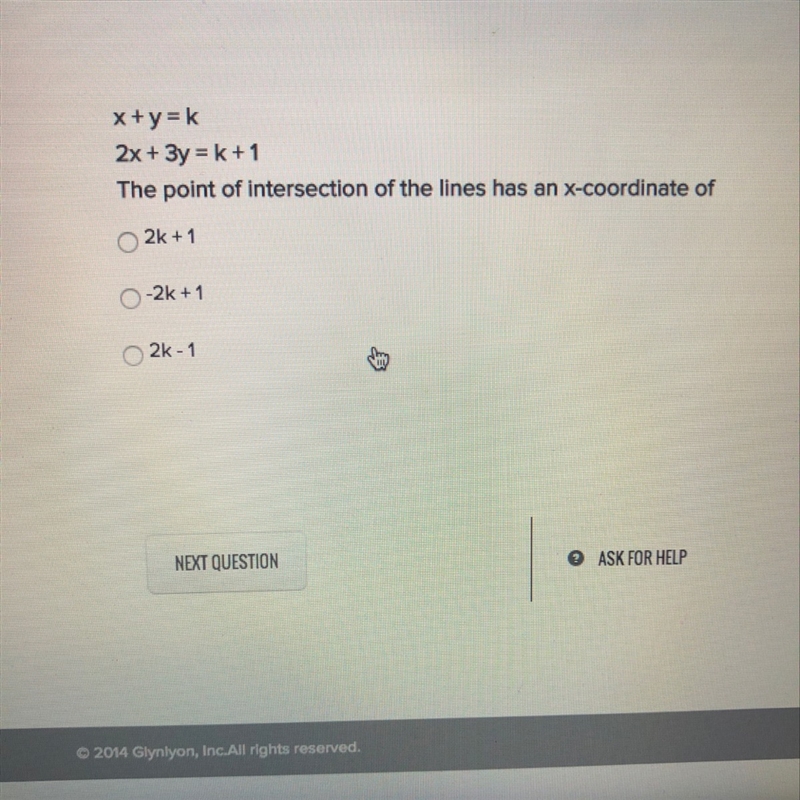 The point of intersection of the lines has an e-coordinate of?-example-1