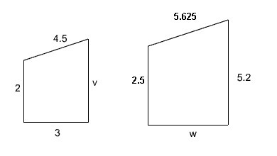 Given the two figures are similar, calculate the value of w-example-1